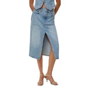 Aritzia Womens 27 Denim Forum The 90s Halle Denim Skirt CN